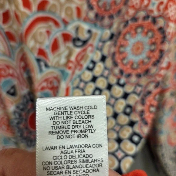 HeartSoul‎ Tunic Top Shirt Women Size Large Bandana Triangle Hem Boho Casual - Picture 6 of 8